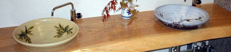陶芸手洗い鉢 のある風景